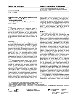 Normalisation et interprétation des données de nidification des Grands Hérons en Colombie-Britannique  217 - Cover