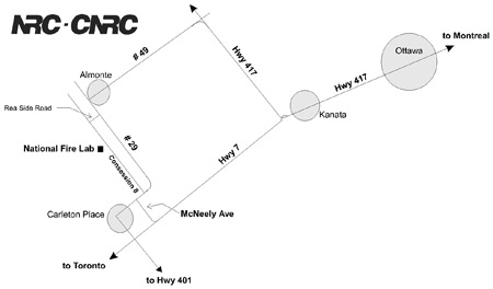 Almonte Map to NRC-IRC (National Fire Laboratory)