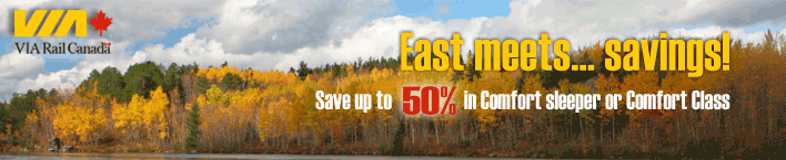 VIA Rail Canada / The East meet... savings! fall sale