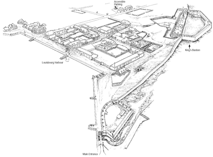 Map of the Fortress of Louisbourg. This image is larger than 450 pixels.