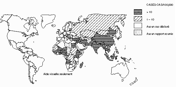 Incidence mondiale de la poliomylite, 1995 