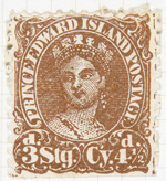 Counterfeit postage stamp from Prince Edward Island, after June 1, 1870