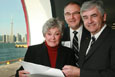 Minister Cannon, along with Ontario Minister of Transportation, Donna Cansfield, and CEO of the Southern Ontario Gateway Council, Richard Koroscil, at the official launch of the Southern Ontario Gateway Council on December 7, 2006. 