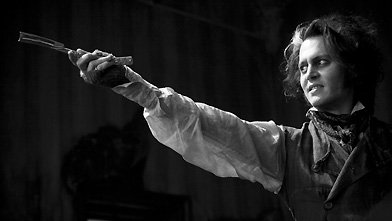Johnny Depp menaces Victorian London in Sweeney Todd: The Demon Barber of Fleet Street. (Paramount Pictures)
