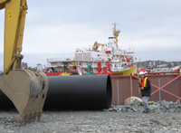 Sewage will pass through big pipes. (CBC / Pam Berman)