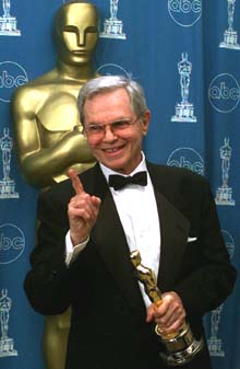 Choreographer Michael Kidd in 1997, after receiving a special Academy Award for his choreography. 
