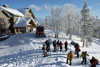 Leaving the Lodge for a safe mountain adventure on skis or snowshoes