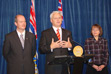 Premier Gordon Campbell, Labour and Citizens' Services Minister Michael de Jong and Education Minister Shirley Bond announced the Province will accept the recommendations put forward by Vince Ready in the dispute involving the B.C. Teachers' Federation.