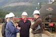 2004-04-22 - Premier Campbell and MLA Rod Visser talk with workers at the Port Alice pulp mill about opportunities for sustaining the mill and diversifying the local economy. 