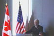 Premier Gordon Campbell speaks to California technology investors at the Bankers Club in San Francisco on November 14, 2002, during the government's Leading Edge Marketing Mission to promote B.C. technology and investment. The Premier was joined by executives from more than 30 B.C. high-tech companies to promote their expertise and B.C.'s competitive advantages in Silicon Valley.
