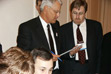 Premier Gordon Campbell, pictured here with New Brunswick's premier, Bernard Lord (seated), participated with the rest of Canada's premiers' to prepare the January 23, 2003 release of the First Ministers' Health Accord. 