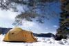 Winter camping at Pointe aux pinettes