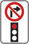 Regulatory sign - do not turn right on red light