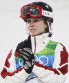 Jennifer Heil, of Canada, finished in second place, #1 no longer, after being beaten by hannah Kearney of the USA in the Ladie's Mogul competition in Cypress Mountain during the Vancouver 2010 Olympics at BC Place. (Photo by Peter Power / The Globe and Mail)