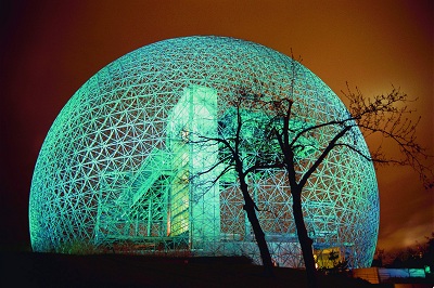 The Biosphere at night