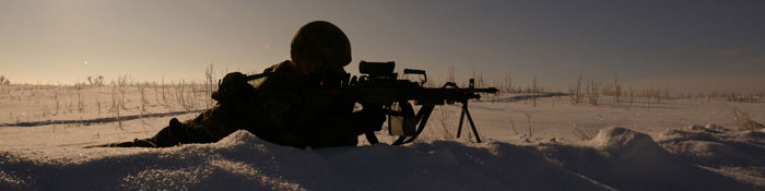 A soldier in action at CFB Wainwright