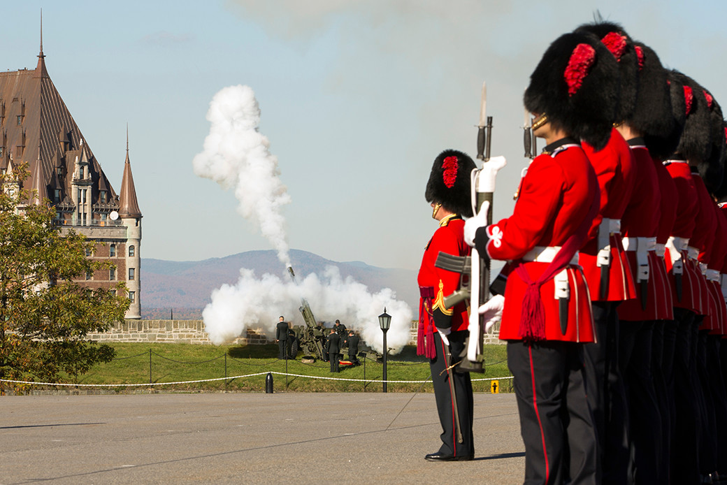 PM Harper travels to Quebec City for the 25th anniversary of L'Institut national d'optique (INO) and visits La Citadelle de Qubec, where he was made an Honorary Member of the Royal 22e Rgiment