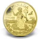 1/4 oz Pure Gold Coin - Canada: An Allegory - Mintage: 2000 (2013)