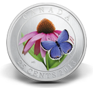 Purple Coneflower and Eastern Tailed Blue - Coloured Coin (2013)