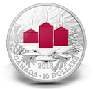 1/2 oz. Fine Silver Coin - Holiday Candles - Mintage: 10,000 (2013)