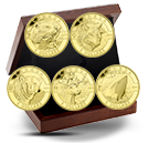 1/10 oz Fine Gold Coins - O Canada 5-Coin Subscription - Mintage: 4000 (2013)
