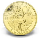 1/10 oz Pure Gold Coin - Caribou (2013)