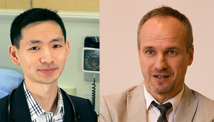 Clinician scientist Derek Chu, left, and professor Holger Schünemann. 