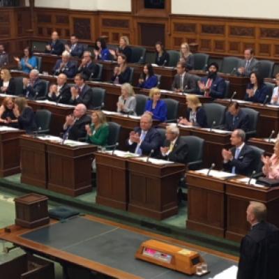 Picture of Ontario Members of Provincial Parliament in the Legislative Chamber.