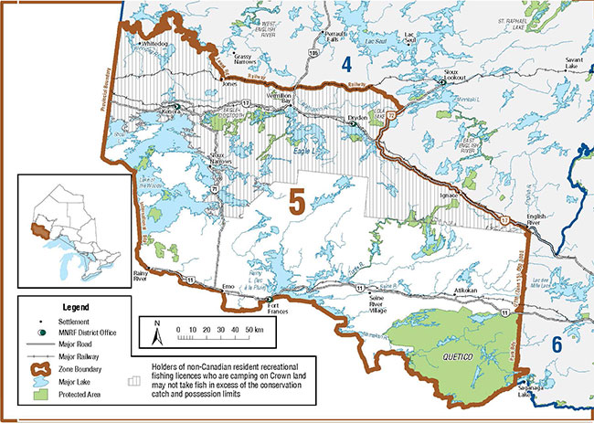Zone 5 is located in northwestern Ontario and includes the cities of Fort Frances, Kenora, Dryden, Atikokan and Ignace.